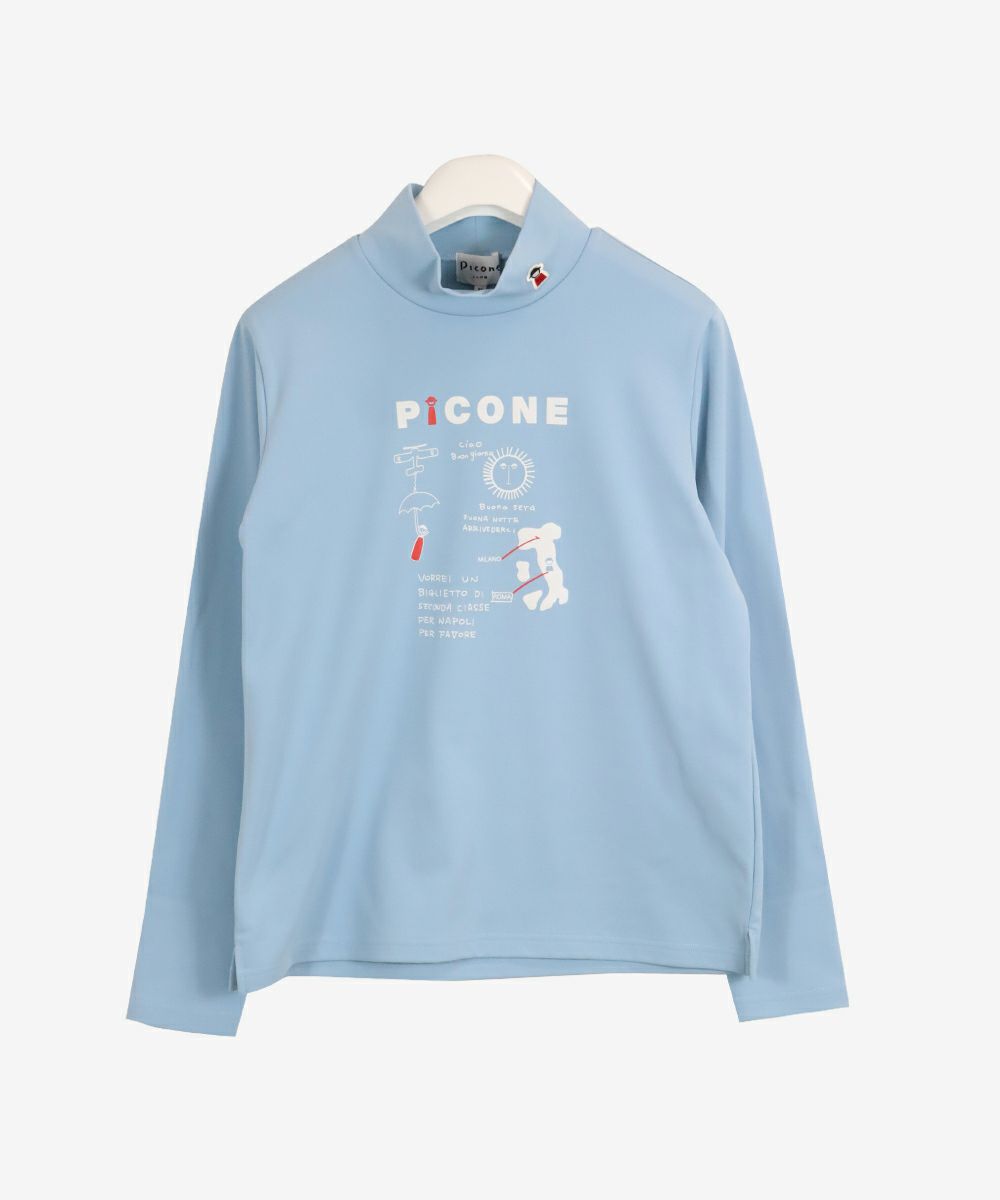 PICONE ストライプ柄チャーム付イラスト長袖Tシャツ サイズ40