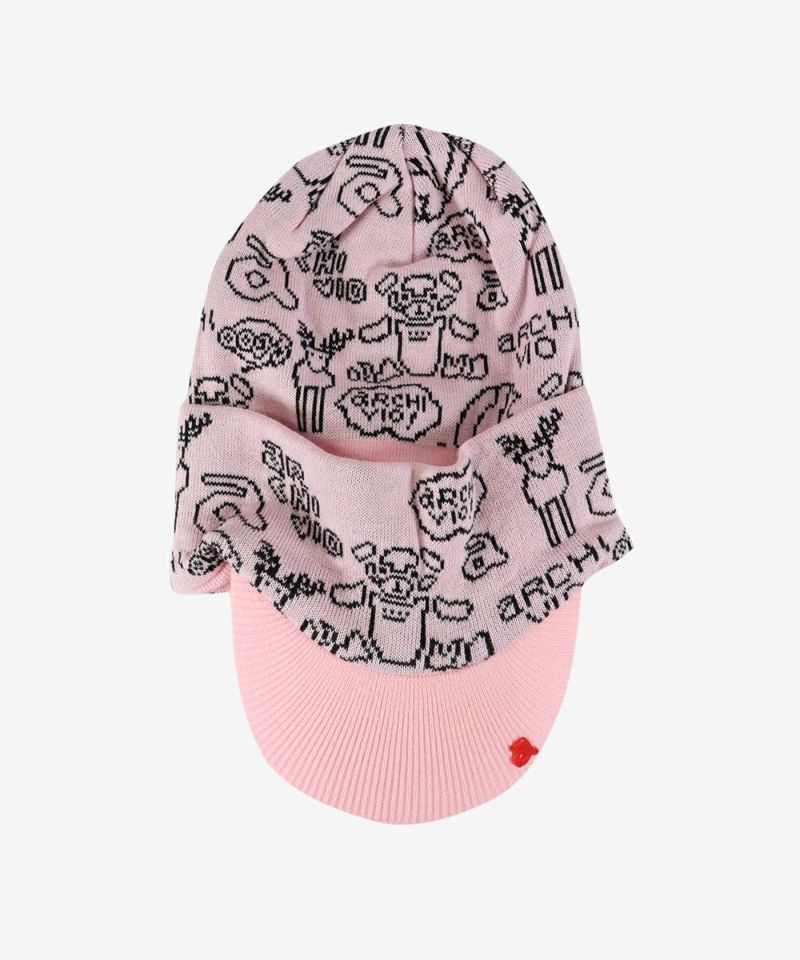 [新品未使用タグ付き] アルチビオ  ニット帽　ピンク　帽子　ゴルフ