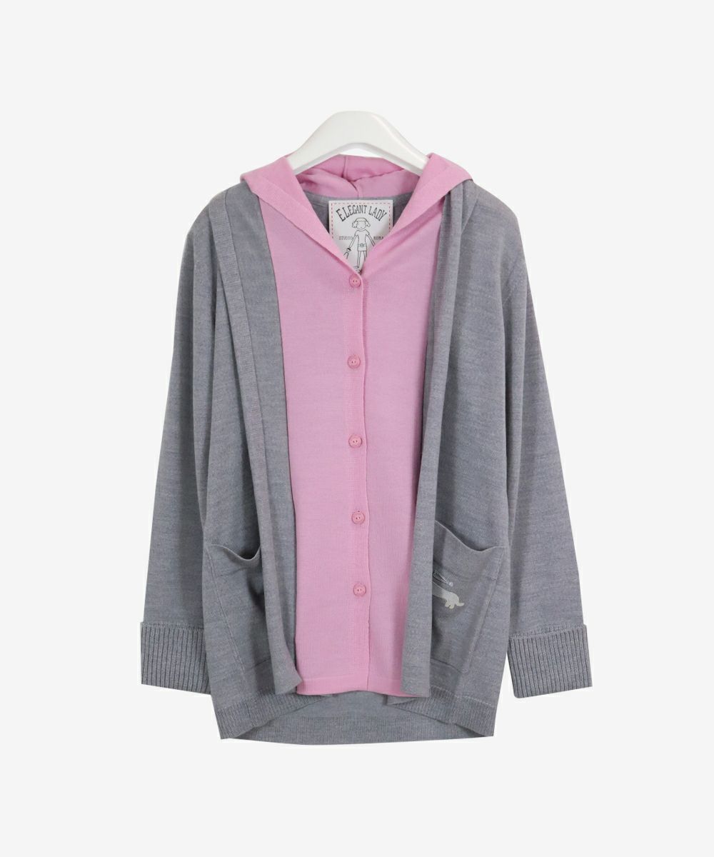 ウール100%レイヤード風カーディガン|スタジオピッコーネ-アウトレット 