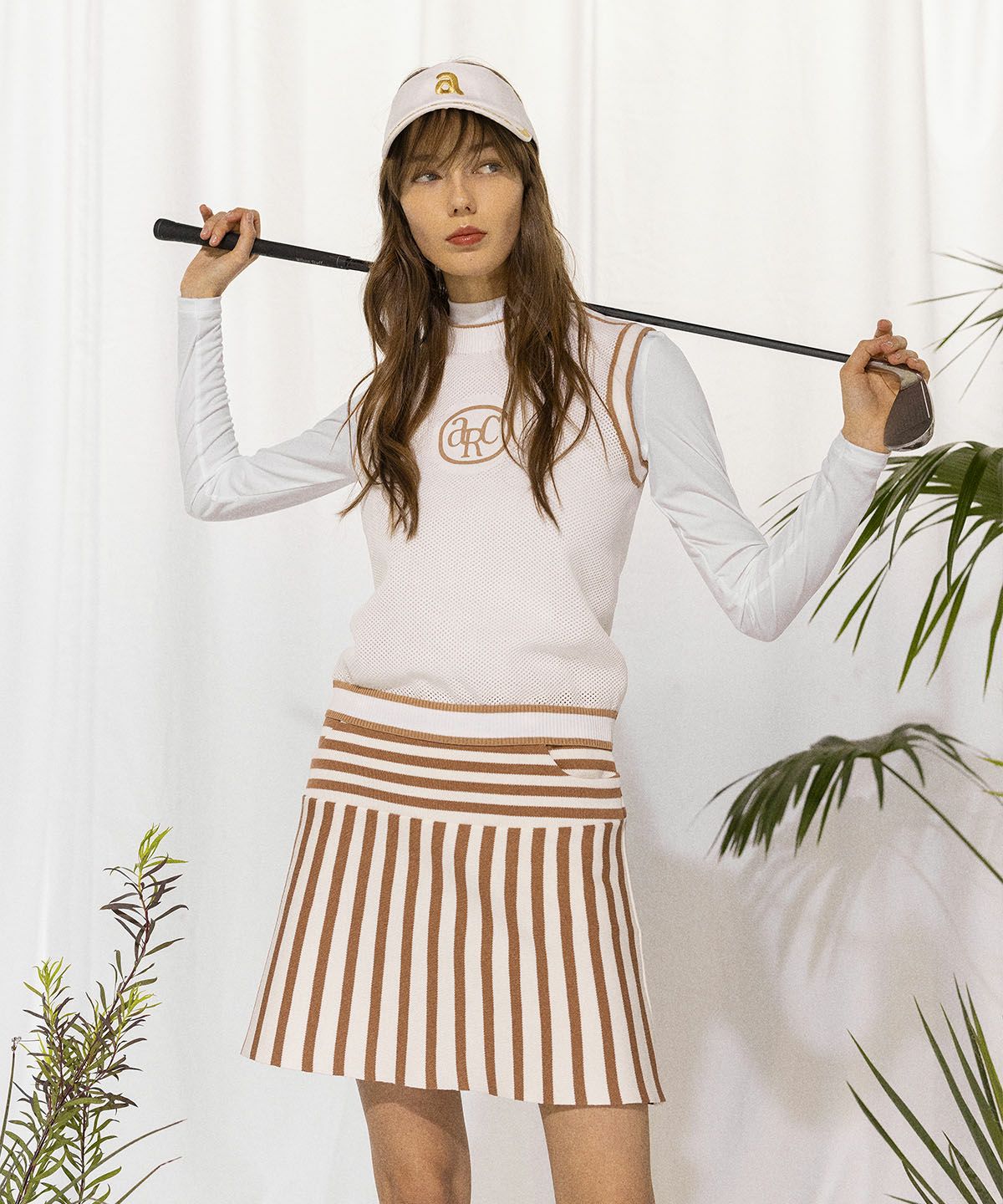 ストライプ柄ニットスカート|アルチビオ - ゴルフウェアや婦人服通販