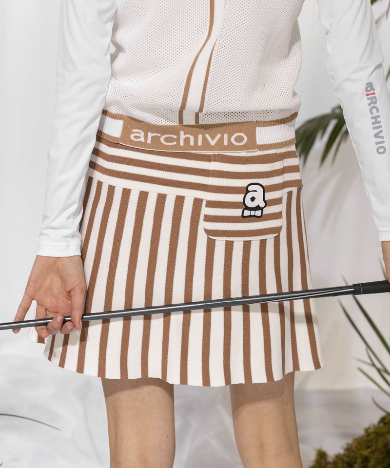 ストライプ柄ニットスカート|アルチビオ - ゴルフウェアや婦人服通販