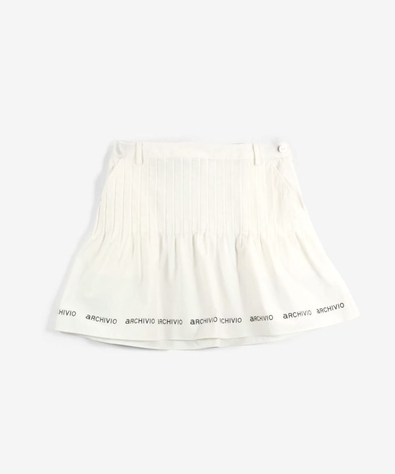 裾フレア撥水スカート（ホワイト）