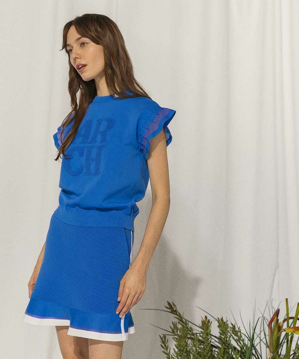 フリル袖ニットプルオーバー|アルチビオ - ゴルフウェアや婦人服通販