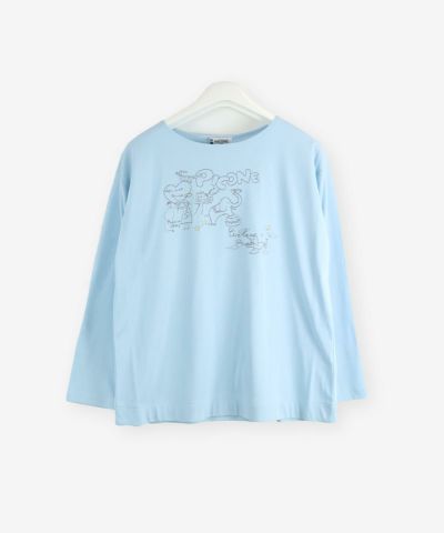 秋冬　ピッコーネ　スタジオ　プルオーバー　白　ゆったりサイズ 異素材コンビ冷感プルオーバー|スタジオピッコーネ-アウトレット