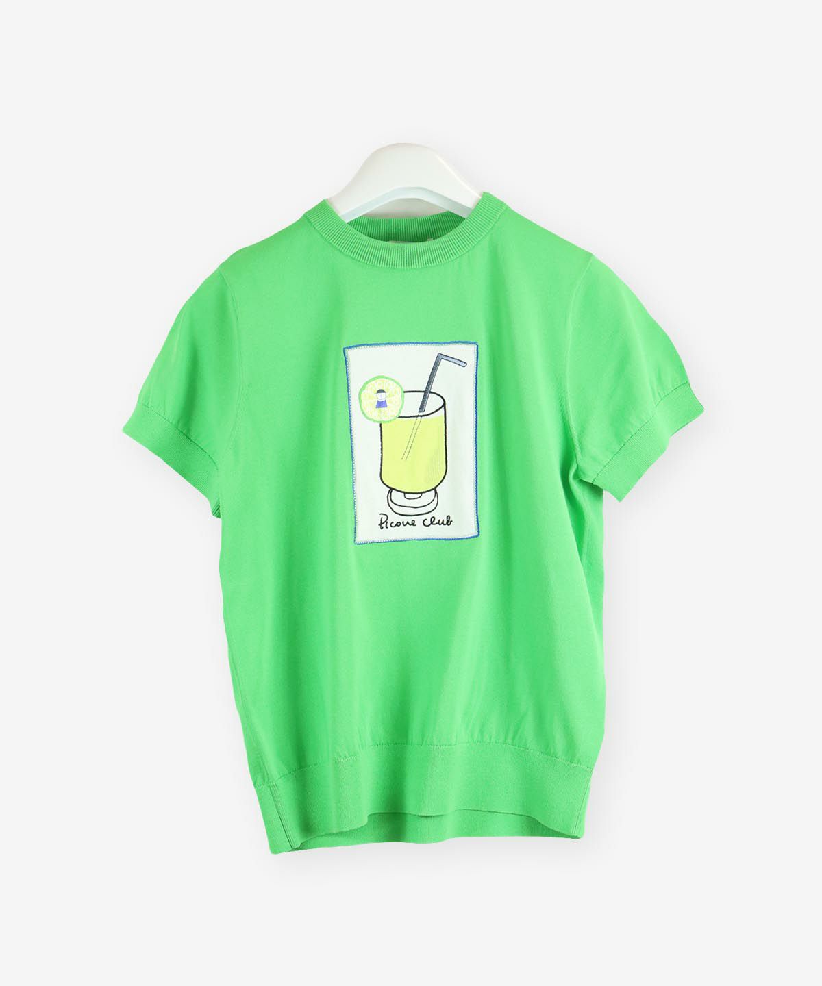 ★新品★Picone Club ミントグリーンニットシャツ II コットン混半袖ニット|ピッコーネクラブ-アウトレット- - ゴルフウェア