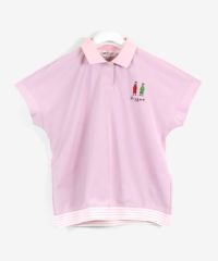 coco 中古 ピッコーネクラブ PICONE CLUB レディース 半袖ポロシャツ 1(M) 白×ピンク ホワイト 総柄 coco 未使用品 ピッコーネクラブ PICONE CLUB レディース 半袖