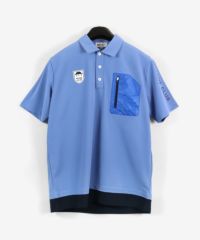 吸水速乾カノコ半袖ポロシャツ（ブルー）