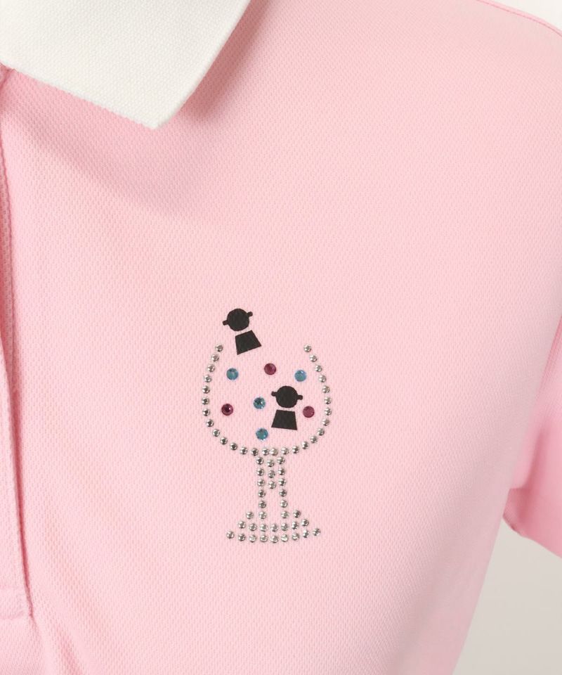 Picone Club ピンク ポロシャツ 襟裏プリントバイカラーポロシャツ|ピッコーネクラブ - ゴルフ