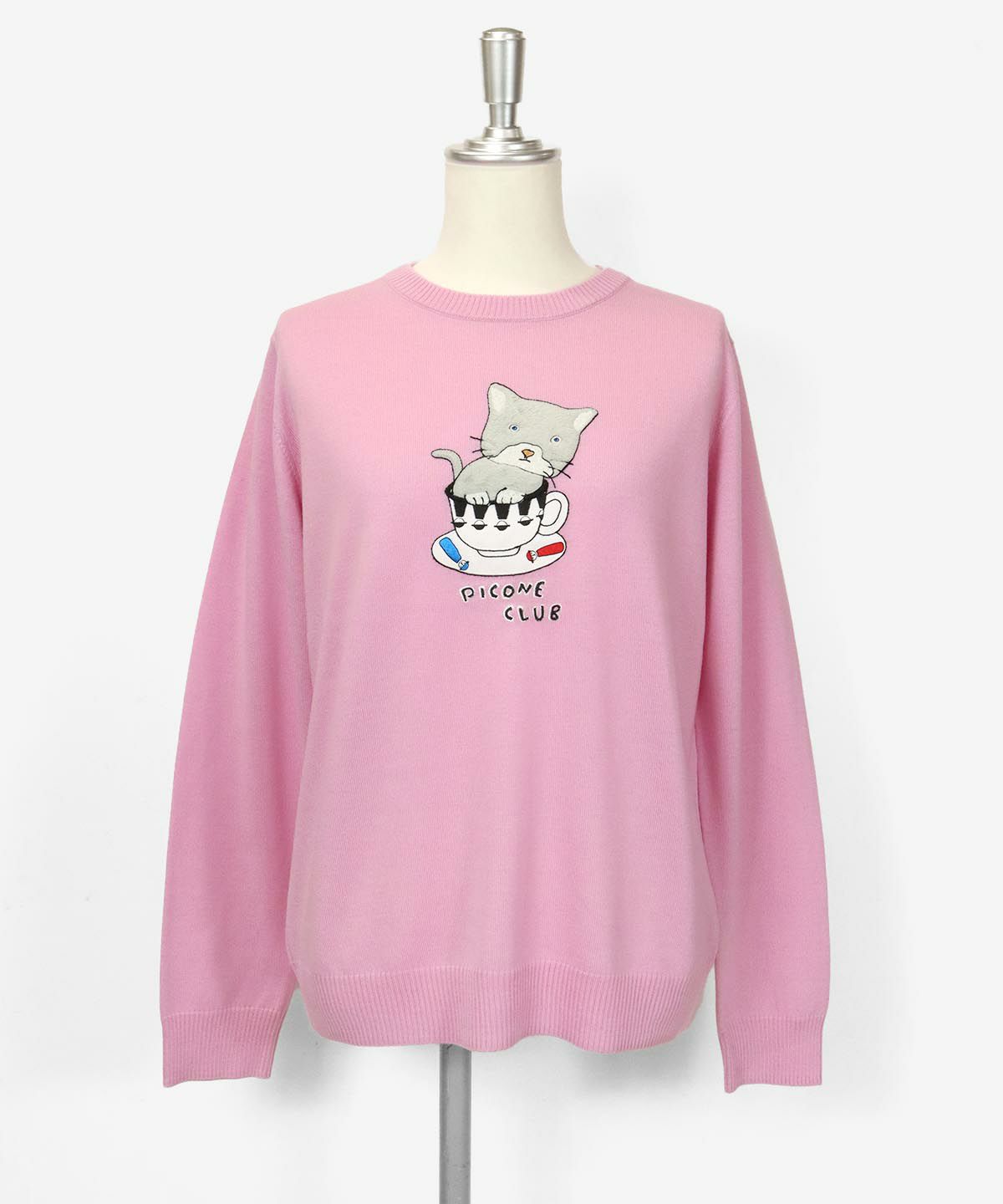 【新品タグ付き】　STUDIO PICONE ウール100%猫イラストニット 新品タグ付き】 STUDIO PICONE ウール100%猫イラストニット - メルカリ