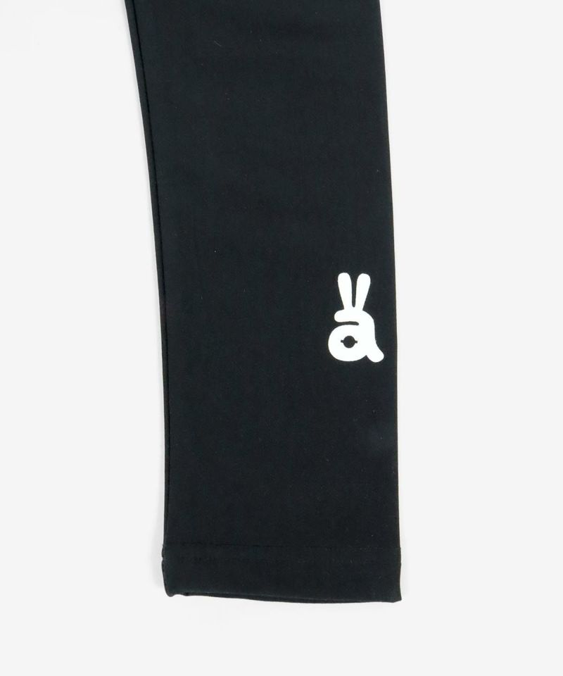 アルチビオ レディース archivio ブラック ロゴ入り 裏起毛パンツ