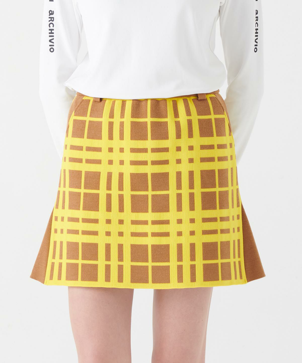 ランダムチェック柄ニットスカート|アルチビオ - ゴルフウェアや婦人服通販