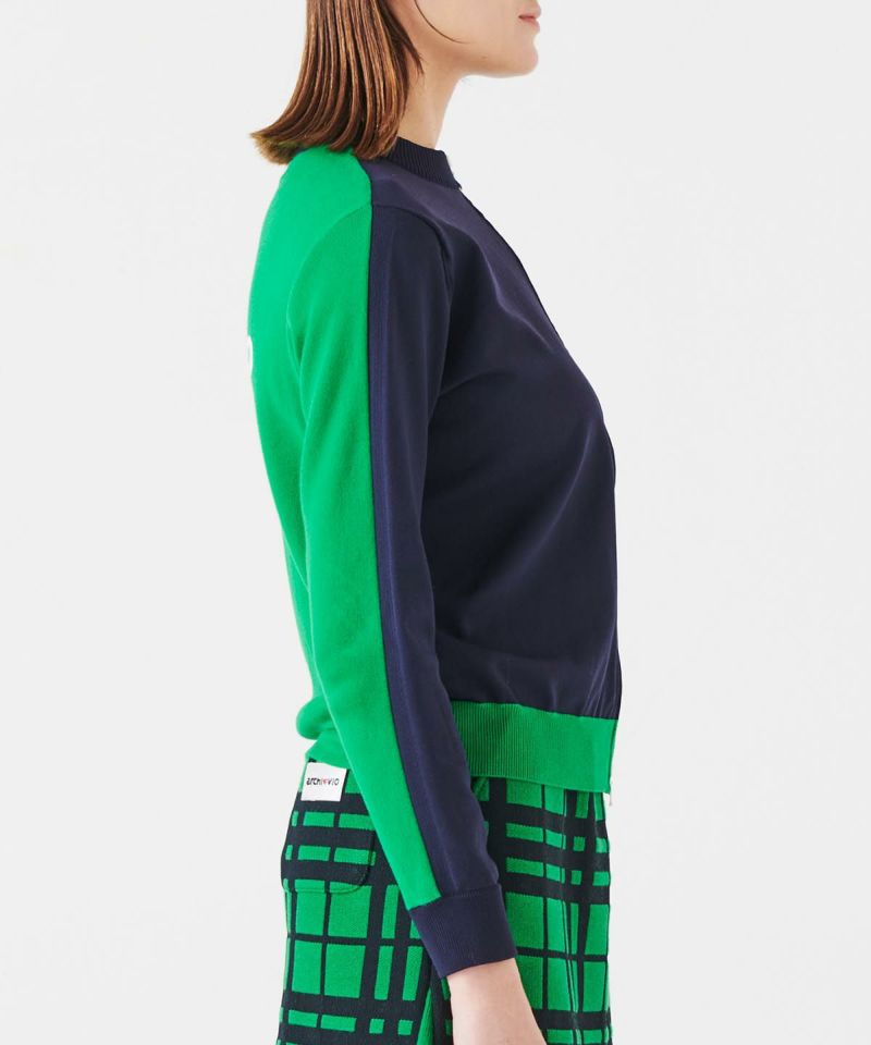 前後バイカラージップニットブルゾン|アルチビオ-アウトレット