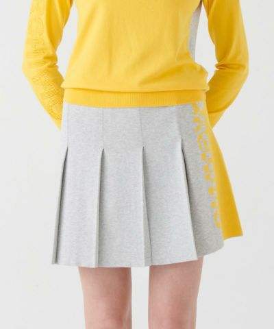 配色ニットプリーツスカート