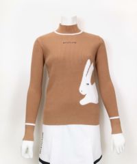 24FW【新品未使用 アルチビオ】ウサギ柄ハイネックリブニット