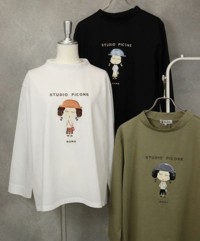 スパンコール刺繍長袖Tシャツ