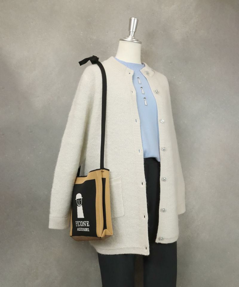 ピッコーネ　バック　ライトブルー STUDIO PICONE エコバッグ ハンドバッグ 33×23×7.5cm マチ付