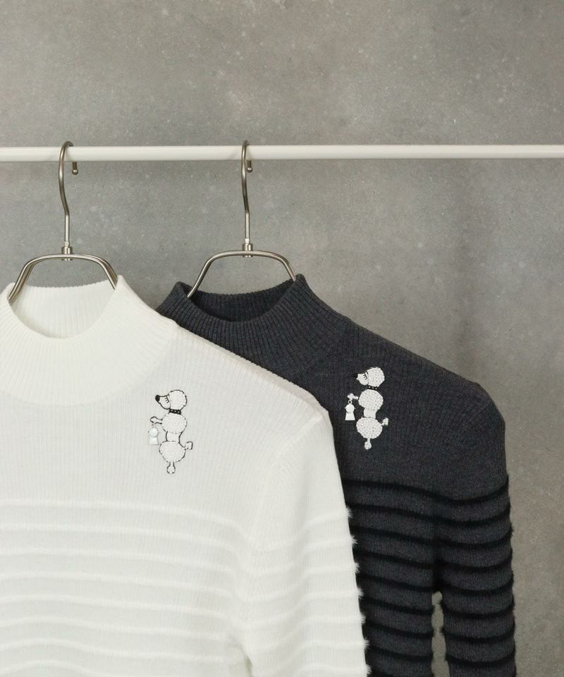 PICONE(ピッコーネ) 長袖セーター サイズ36 S レディース - 白×黒×マルチ Vネック/ボーダー PICONE(ピッコーネ) 長袖セーター サイズ36 S レディース - 白