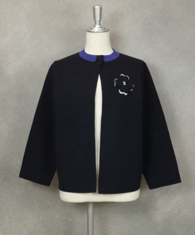 STUDIO PICONE カーディガン 襟付きピコ柄カーディガン