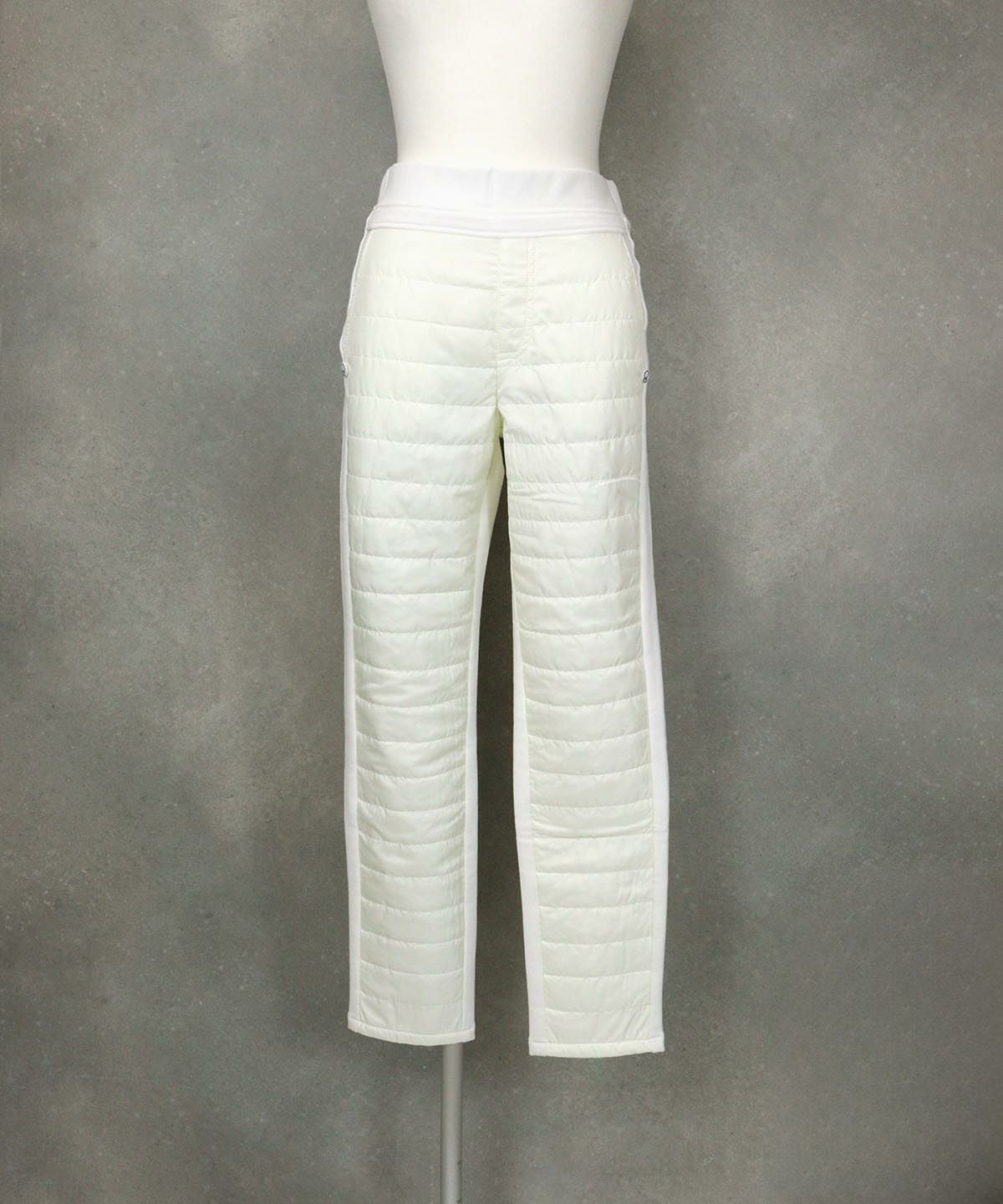 ニット切替中綿パンツ（ホワイト）前