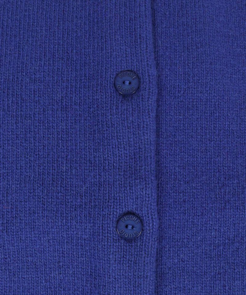 24FW【新品未使用 PICONE】カシミヤ混ピコブロック柄クルーカーデ40号 ダックスフンド柄ニットカーディガン|スタジオピッコーネ