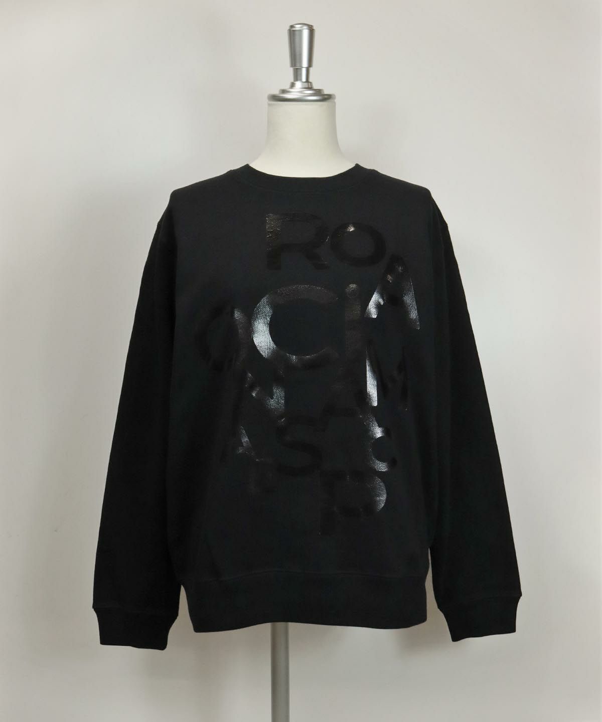 クルーネックスウェット（ロゴ）（ブラック）