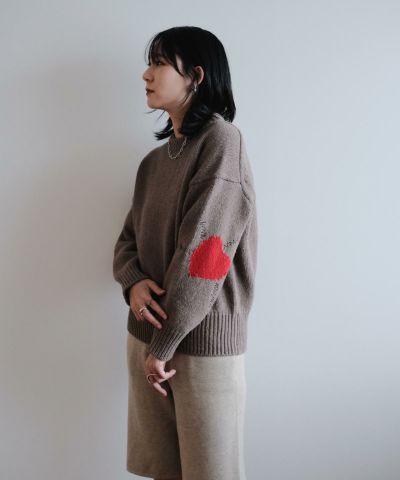 エルボーハートニット