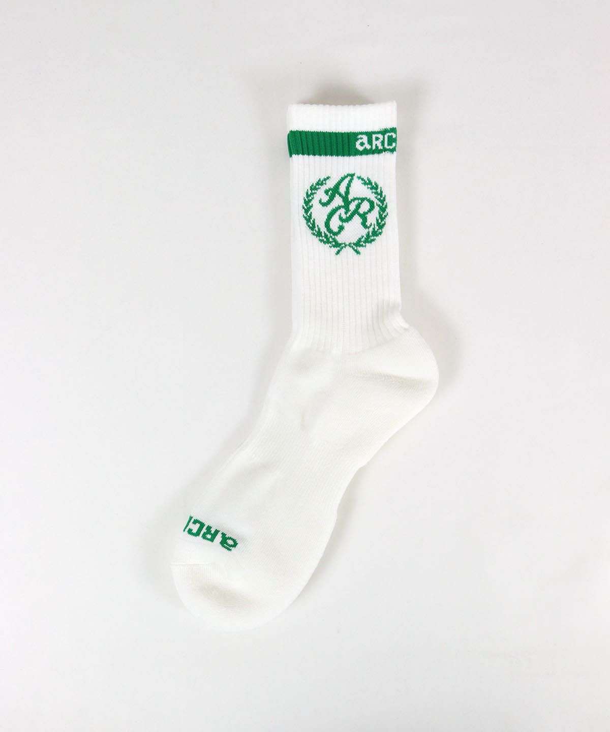 【メンズ】エンブレム風ロゴソックス(ホワイト）