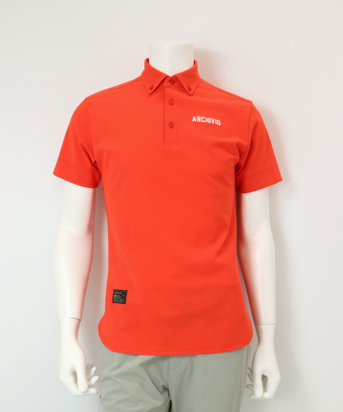 【メンズ】UV速乾刺繍ポロシャツ（オレンジ）