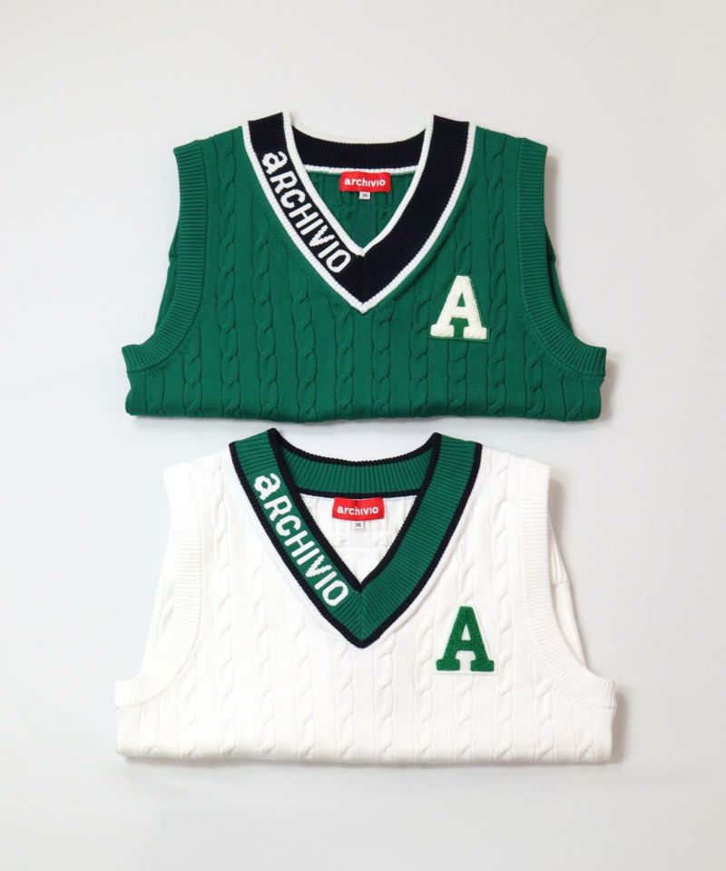 ケーブルVネックベスト|アルチビオ - ゴルフウェアや婦人服通販