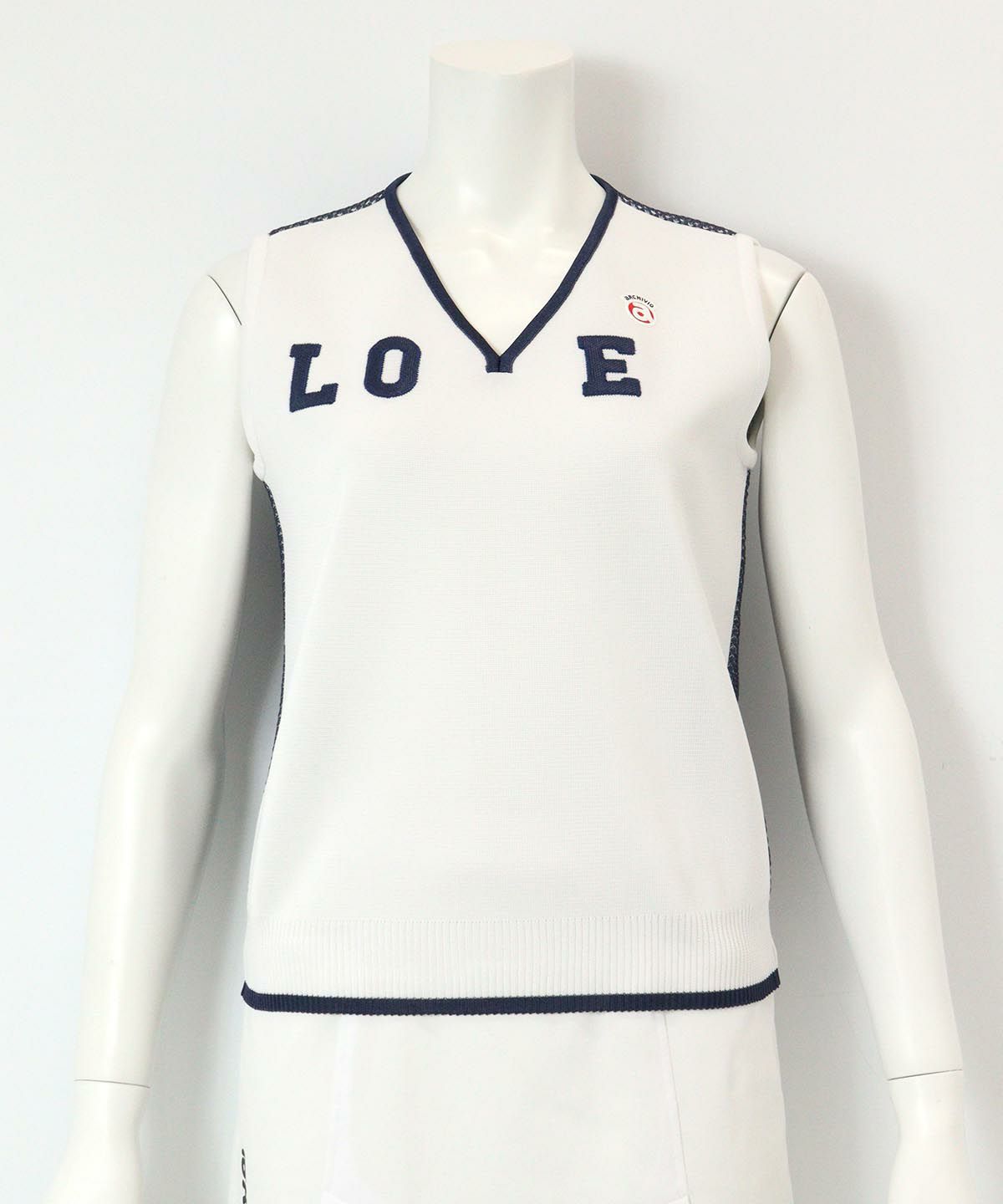 バックメッシュベスト（ホワイト×ネイビー）