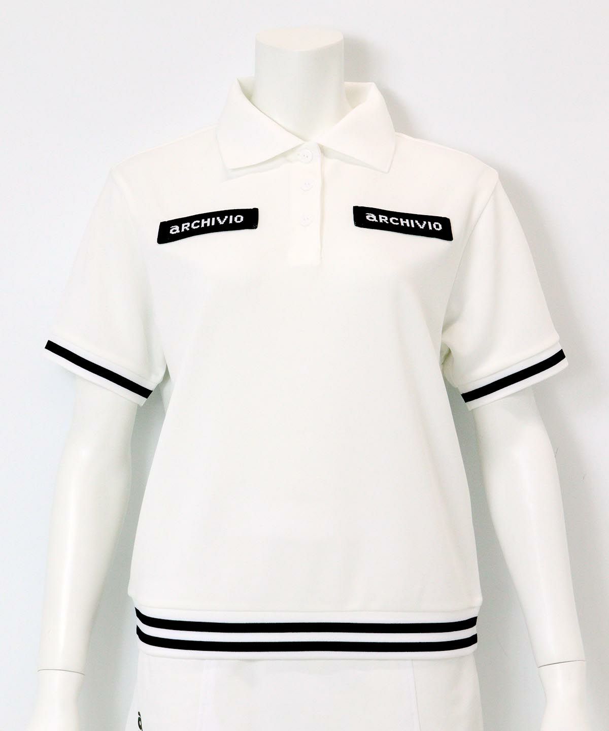 ライン切替UV冷感ポロシャツ(ホワイト）