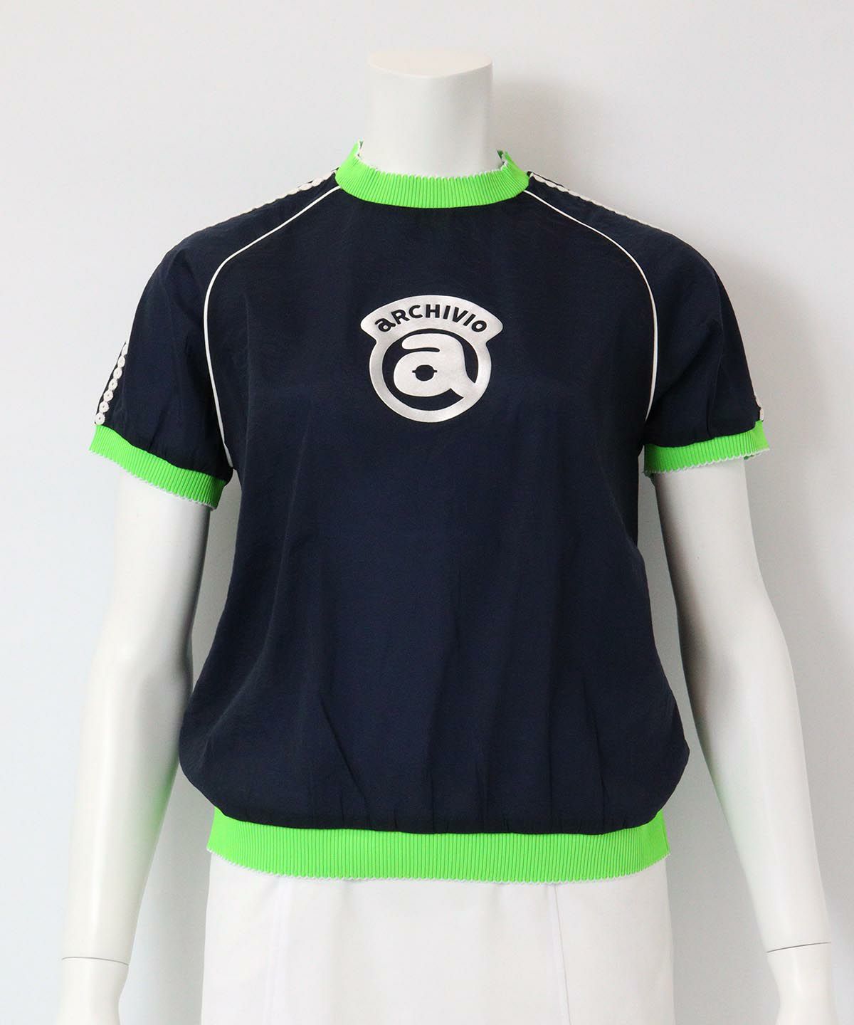 シアー半袖プルオーバー（ネイビー）