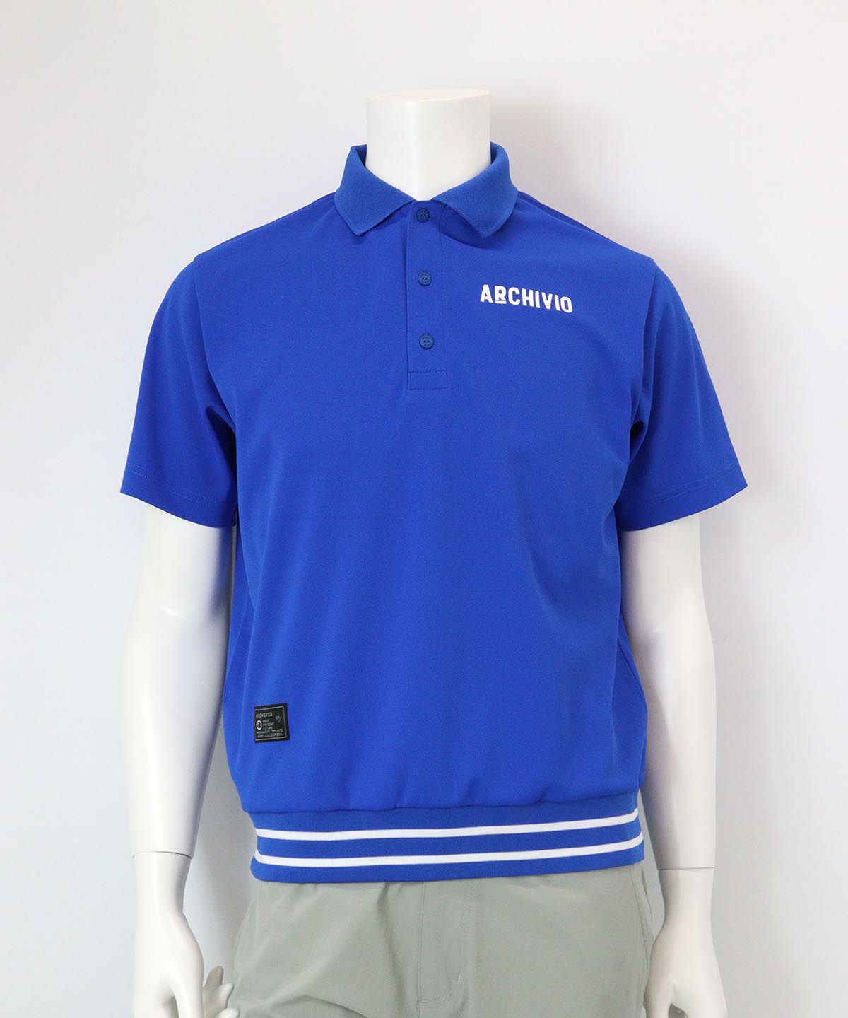 【メンズ】ダブルカノコポロシャツ（ブルー）