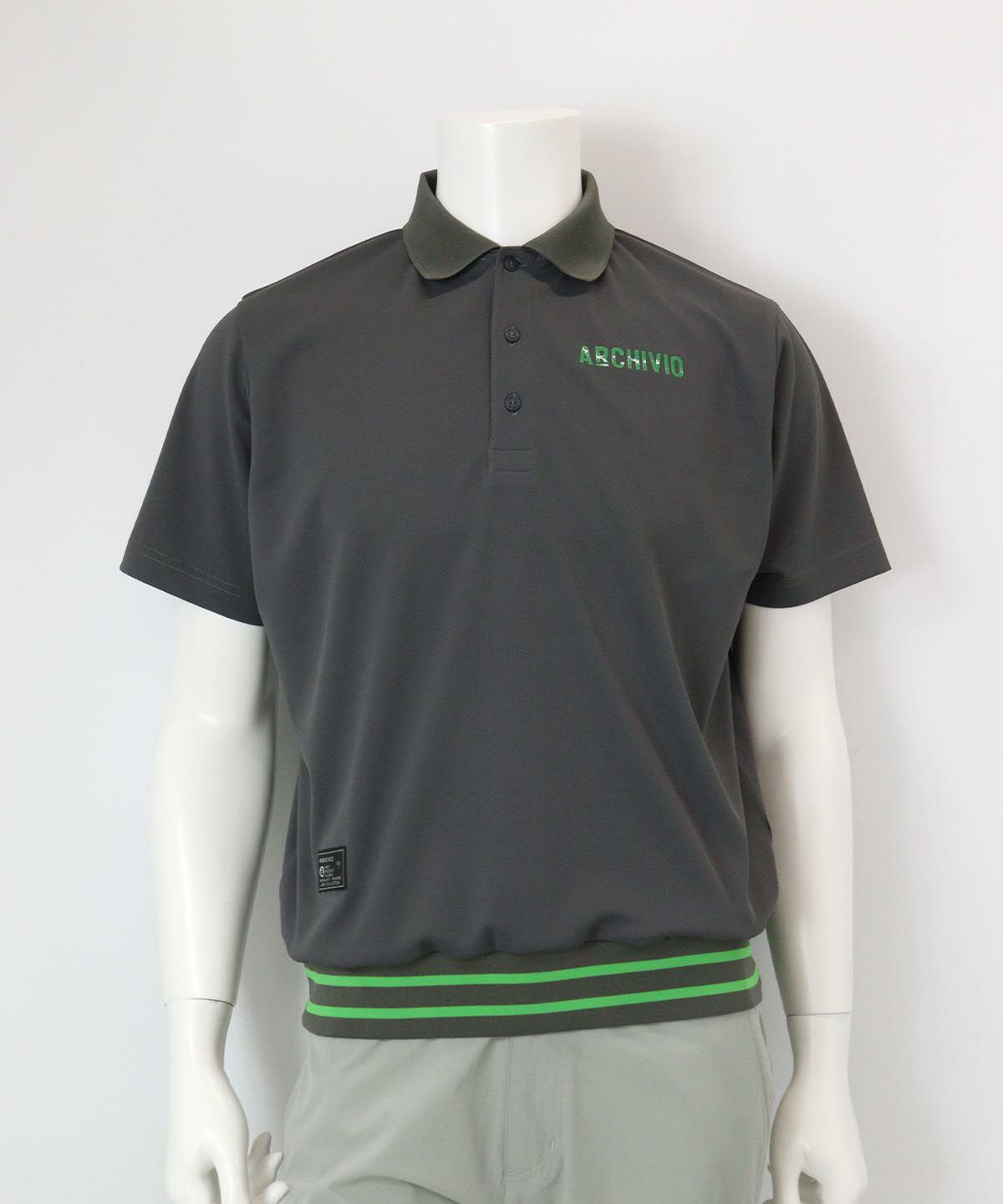 【メンズ】ダブルカノコポロシャツ（グレー）