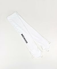 archivio - coco 未使用品 アルチビオ archivio アームカバー 38(M) ホワイト 白 プルオーバータイプ 身頃メッシュ 日焼け対策 プリントロゴアームカバー|アルチビオ - ゴルフウェアや婦人服通販