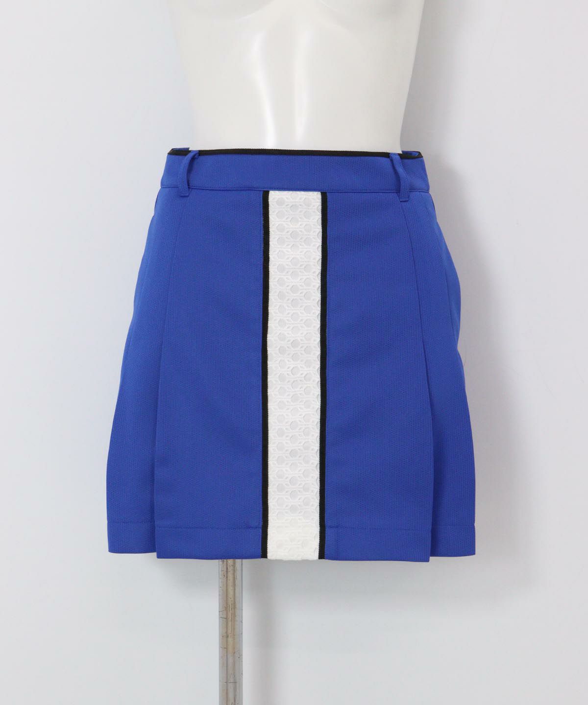 レースラインプリーツスカート(ブルー)