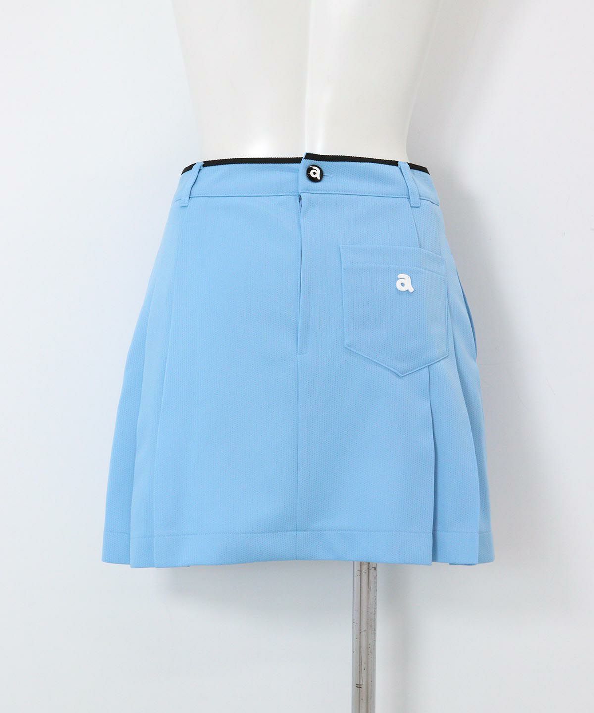 レースラインプリーツスカート(ライトブルー)後ろ