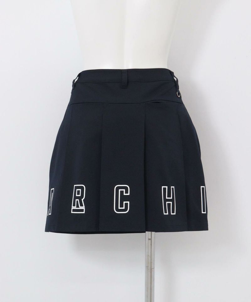 バックロゴプリーツ撥水スカート(ネイビー)後ろ