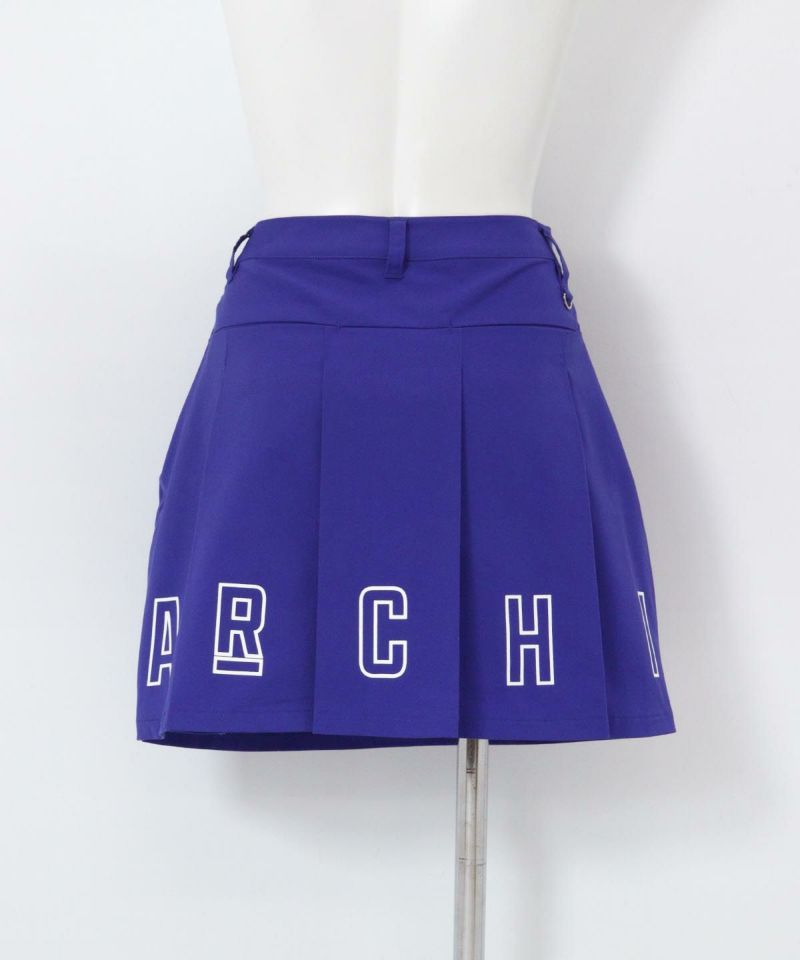 バックロゴプリーツ撥水スカート(ブルー)後ろ