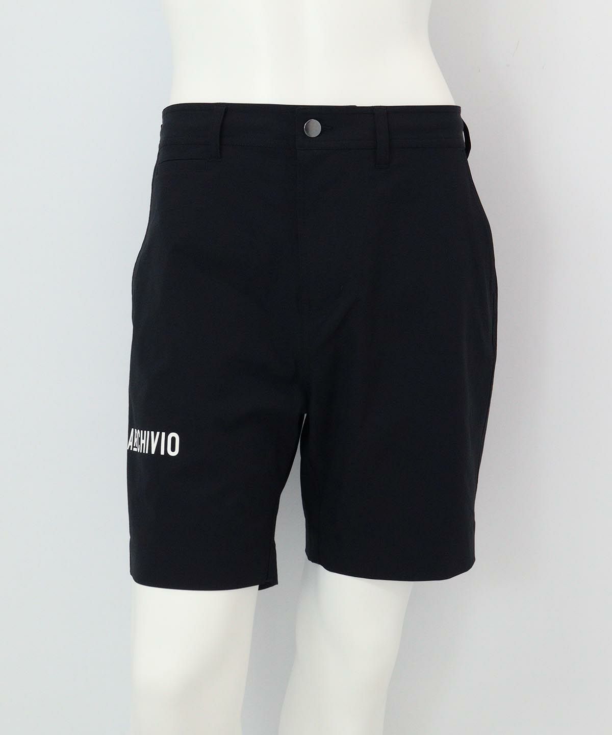 【メンズ】ロゴプリントショートパンツ(ブラック)前