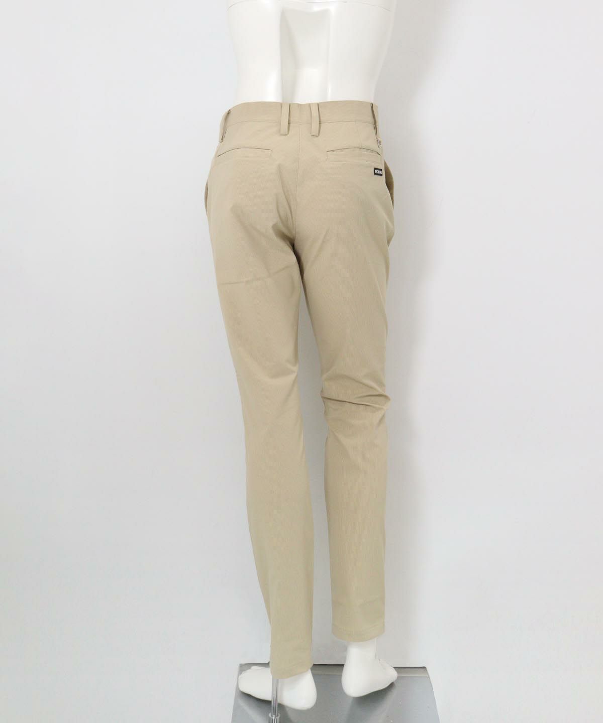 【メンズ】ピンストライプUV遮熱パンツ後(ベージュ）