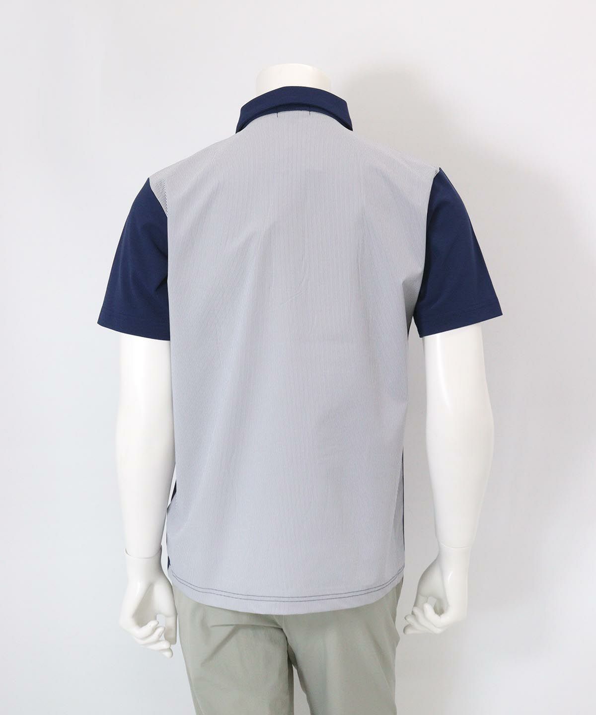 【メンズ】UVカノコポロシャツ後（ネイビー）