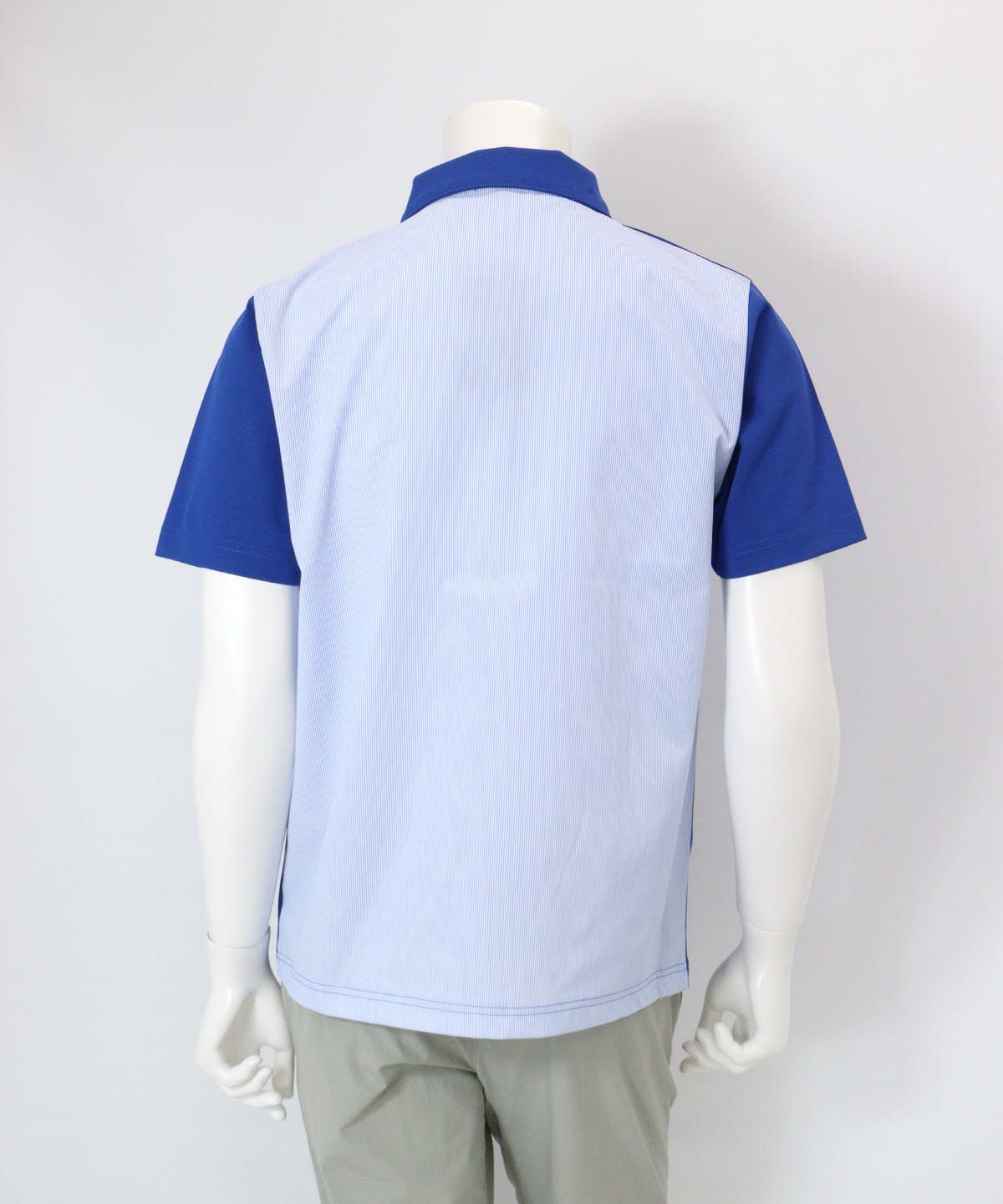 【メンズ】UVカノコポロシャツ後（ブルー）