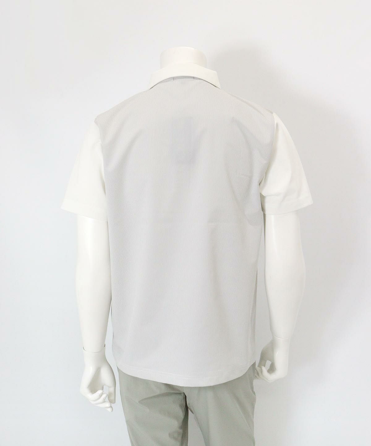 【メンズ】UVカノコポロシャツ後（ホワイト）