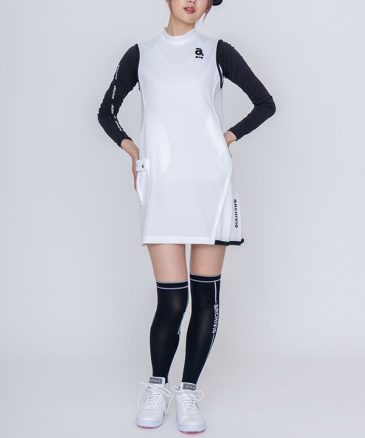 超美品アルチビオノースリーブワンピース ポイントプリーツノースリワンピース|アルチビオ-アウトレット