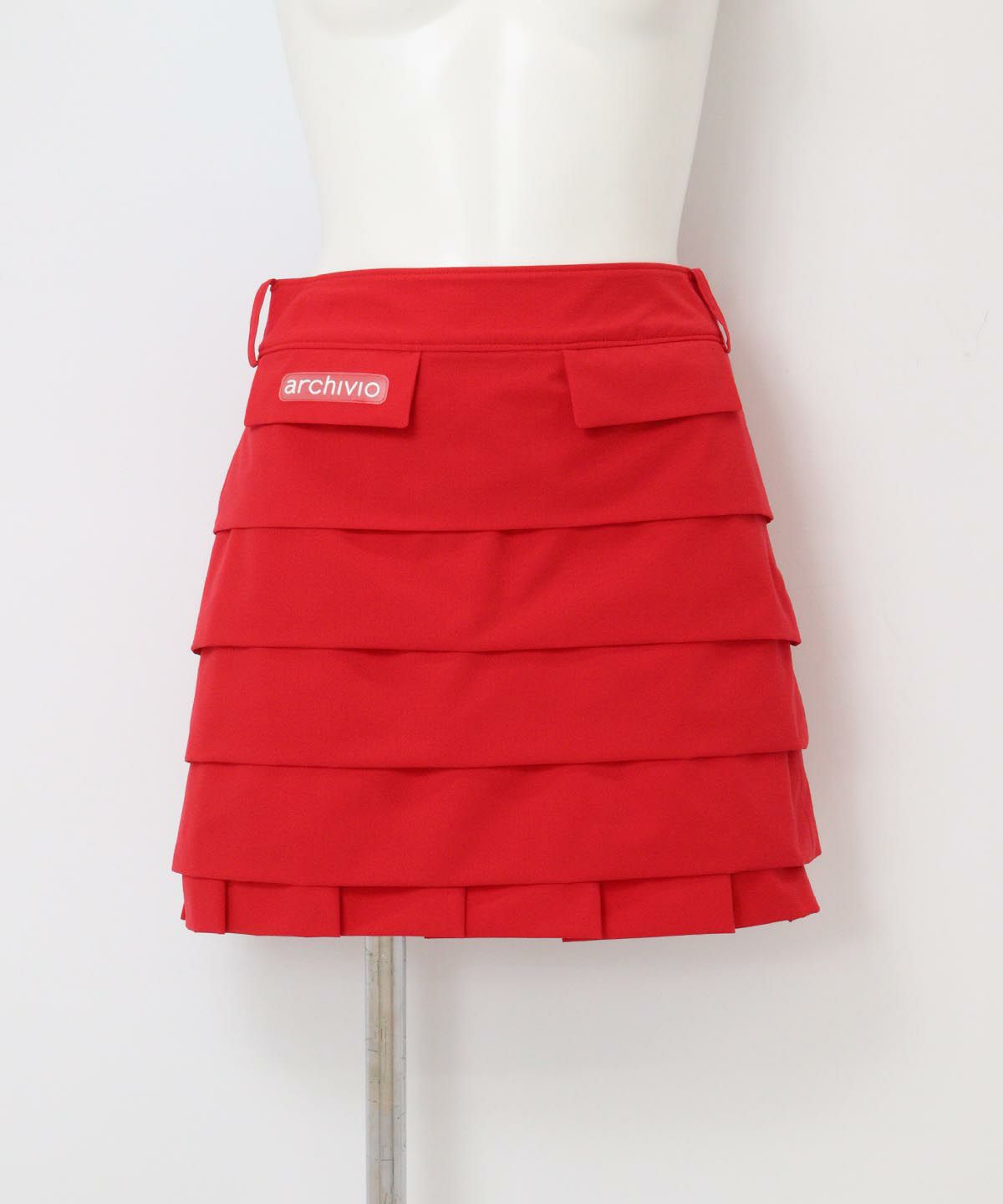 段フリル撥水スカート(レッド）