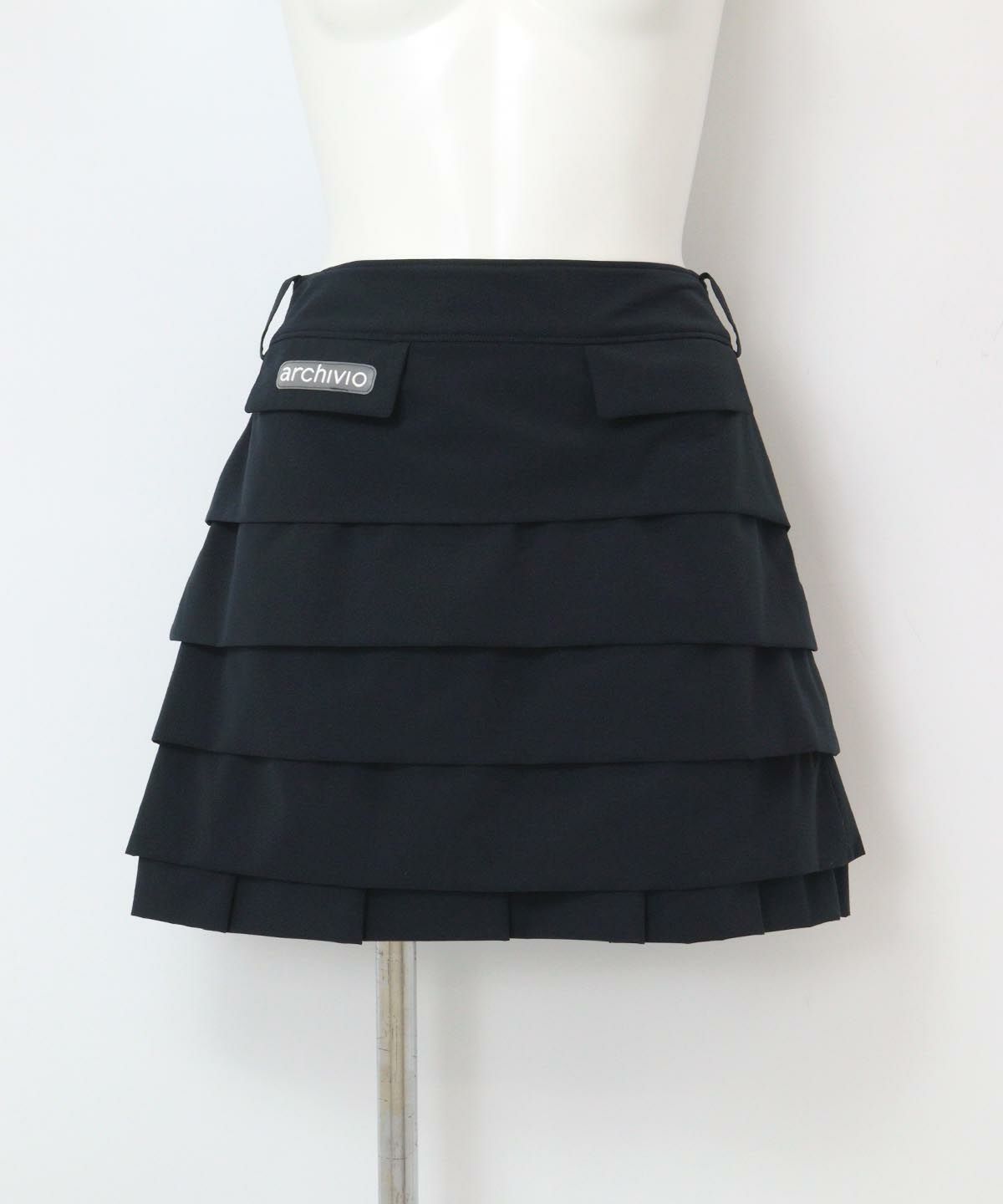 段フリル撥水スカート（ネイビー）