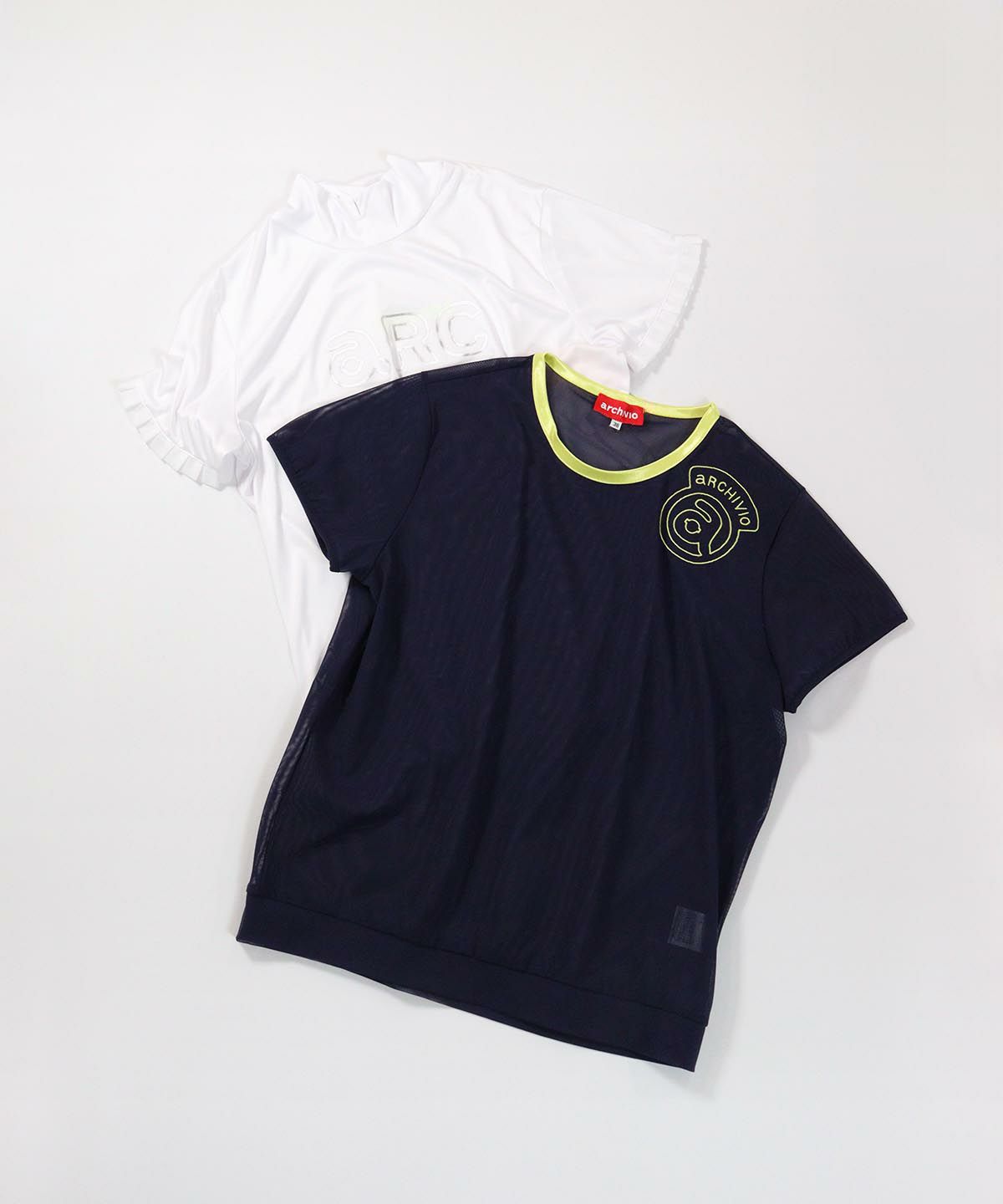 シアー×フリルツインセット(ネイビー）