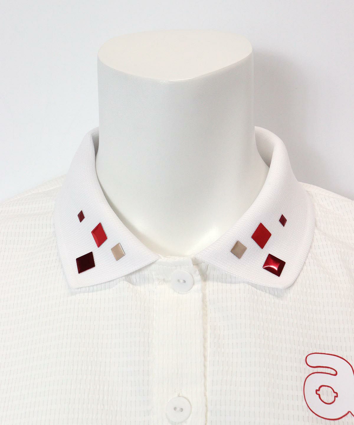 襟元部分（ホワイト×レッド）
