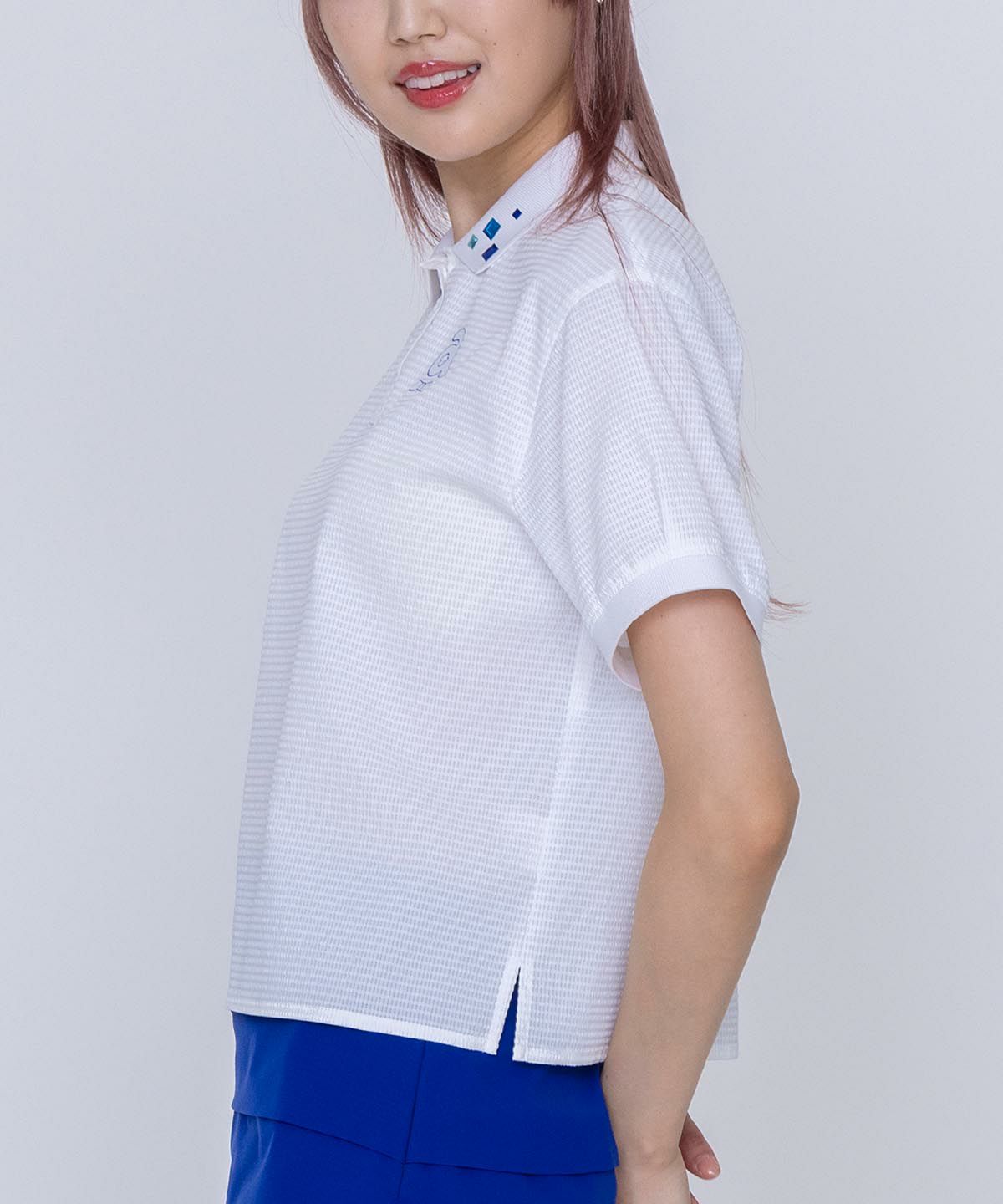 モデル着用画像（ホワイト×ブルー）